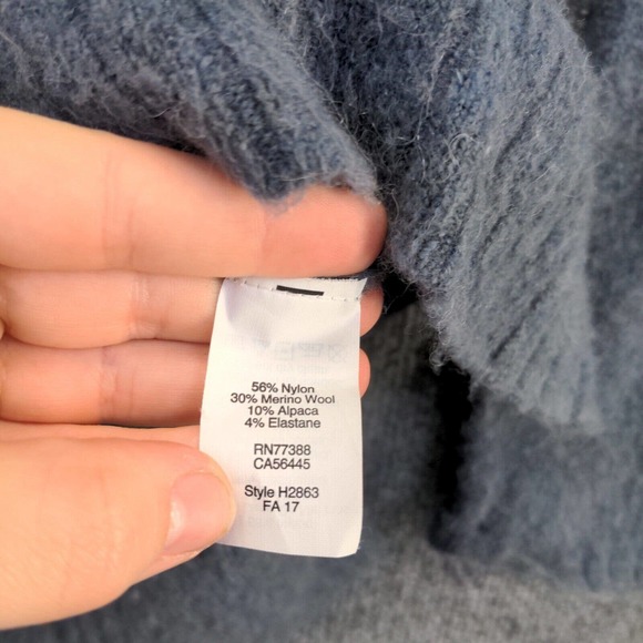 Madewell Women's Button-Sleeve Pullover Knit Sweater Blue XS Merino Wool Blend - Picture 9 of 12